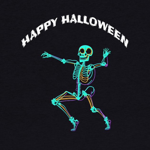 A Funny Dancing Skeleton in Halloween by halazidan